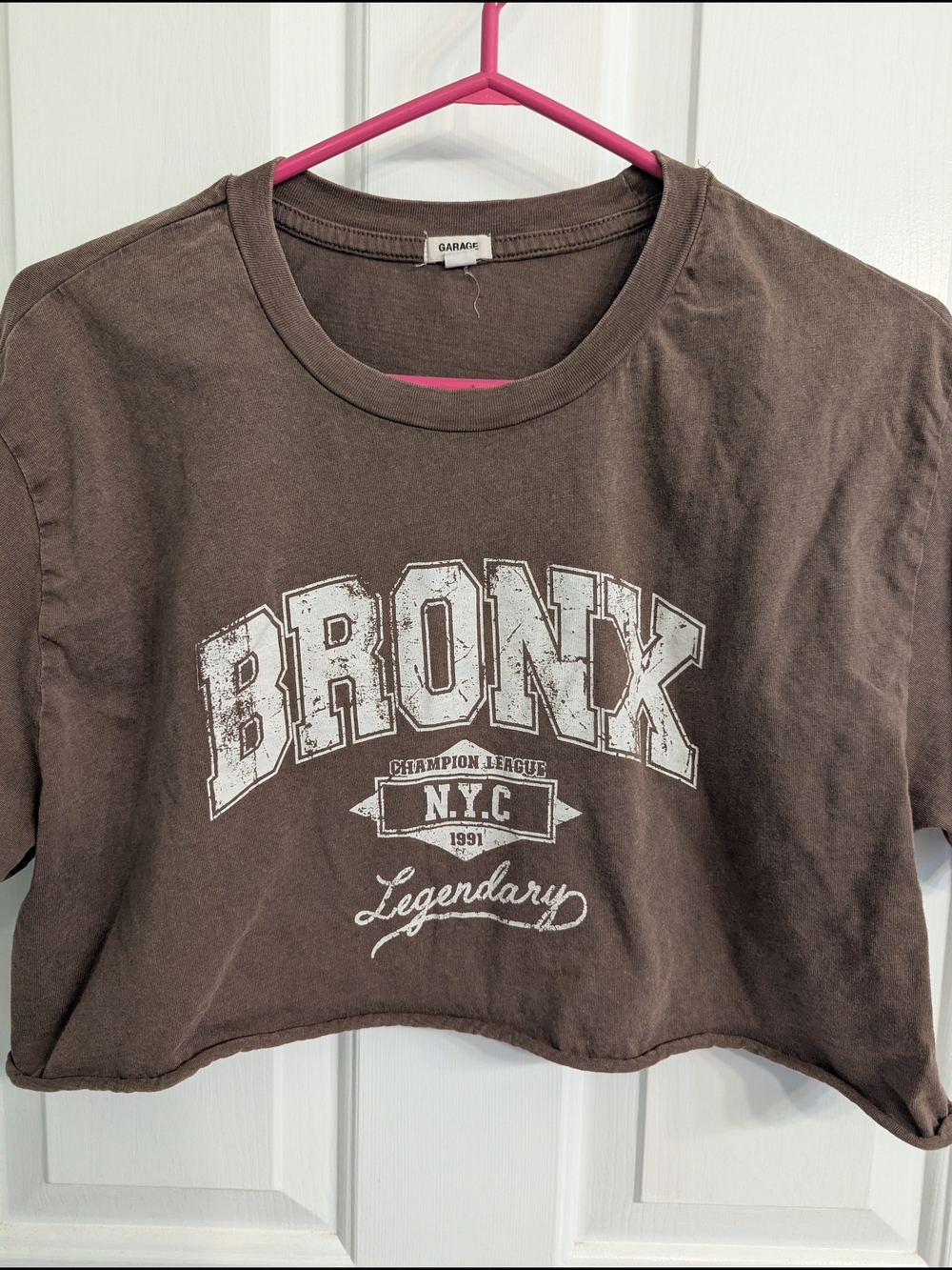 Garage Brown Crewneck Tee with Bronx Detail
